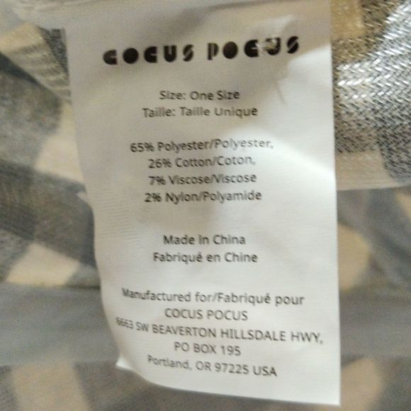 Cocus Pocus White and Grey Plaid‎ Adjustable Hat main image 4